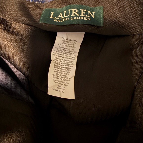 Men’s Lauren Navy Plaid Dress Pants - Picture 2 of 4